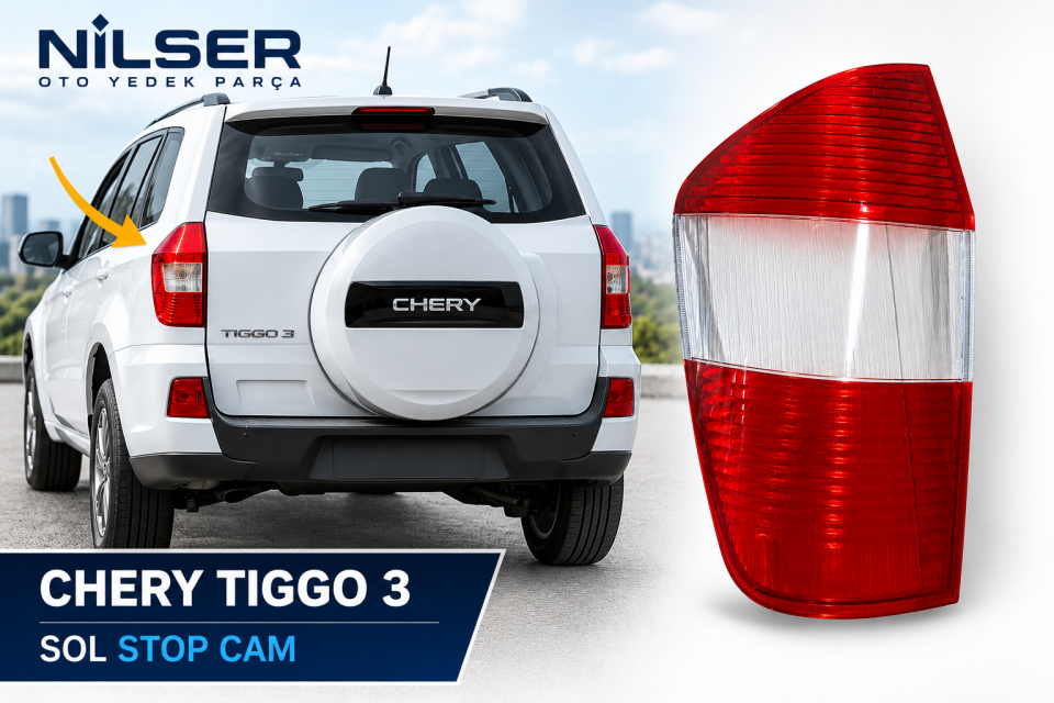 Chery Tiggo 3 Stop Lambası Camı Sol