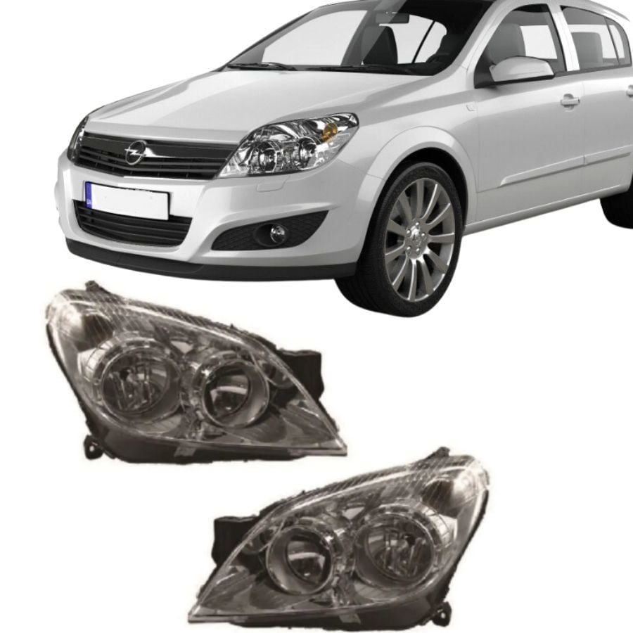 Opel Astra H Sağ-Sol Takım Far Lambası Krom 2004-2009