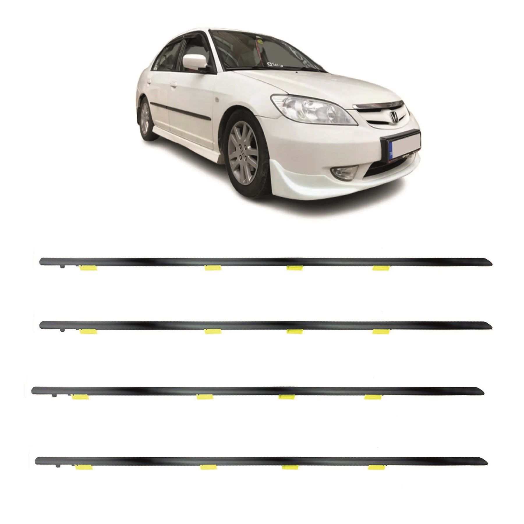 Honda Civic Vtec Çıta Cam Sıyırıcı Fitil Takım 4 Kapı 2002-2005