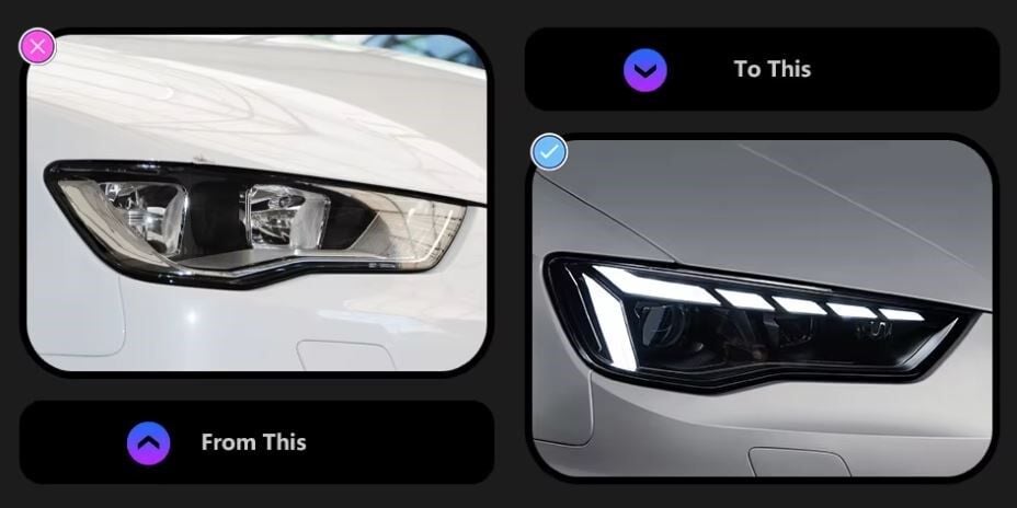 Audı A3 Xenon Led Tunıng Far Takım Mavi Sarı Beyaz Işık 2013-2016